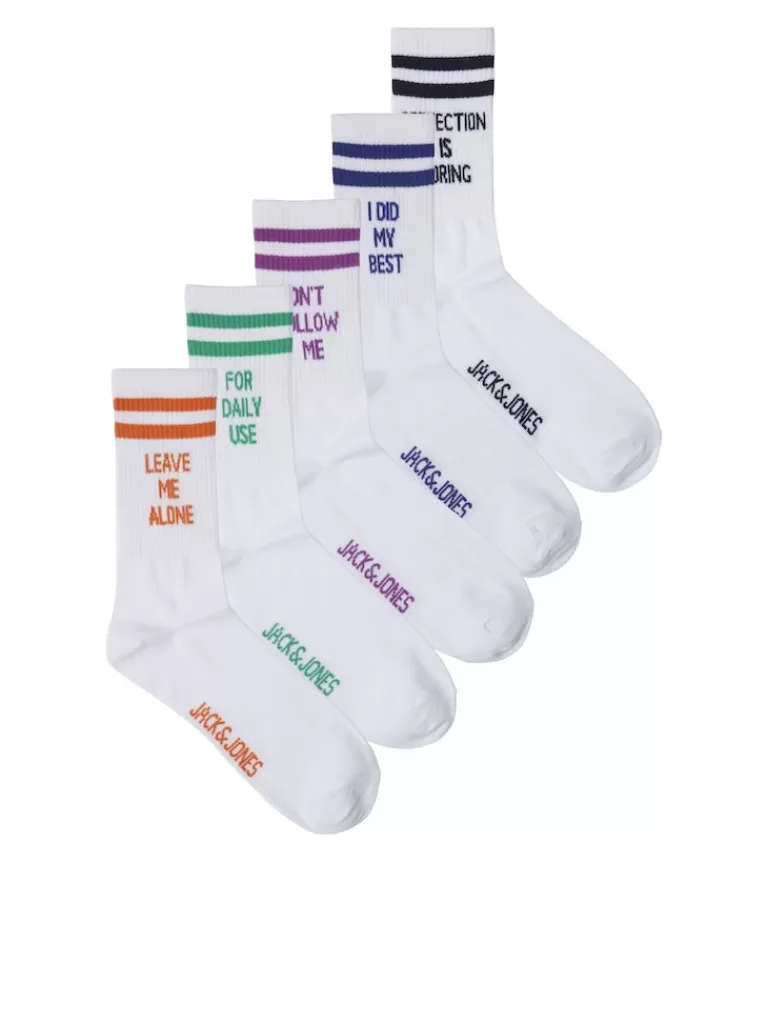 JACK&JONES 5-PACK STATEMENT SOCKS White-Men Socks | Boxers &Socks