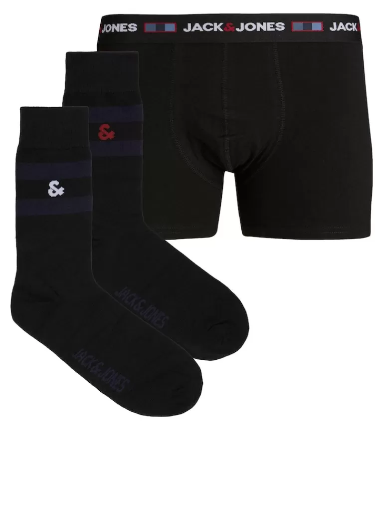JACK&JONES DNA BOXER & SOCKS GIFTBOX Black-Men Socks | Boxers | Boxers &Socks