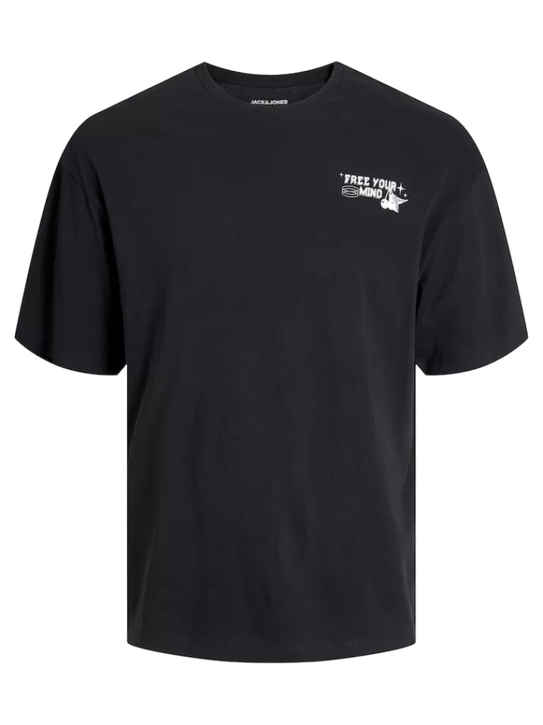 JACK&JONES FINAL SALE - EVENTUAL BACK PRINT OVERSIZE FIT T-SHIRT Pirate Black-Men T-shirts