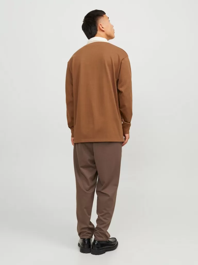 JACK&JONES HERITAGE RELAXED FIT LONG SLEEVE POLO Toffee-Men Polos