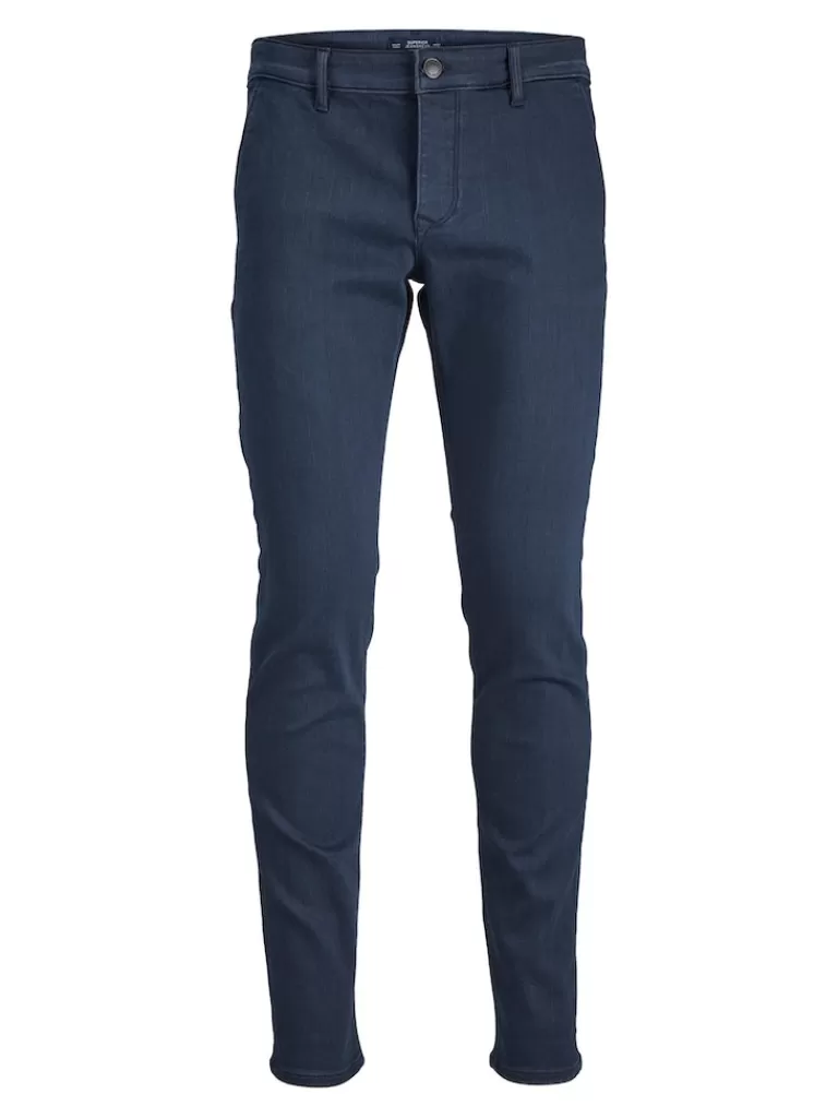 JACK&JONES MARCO 401 SLIM FIT CHINO JEANS Blue Denim-Men Pants