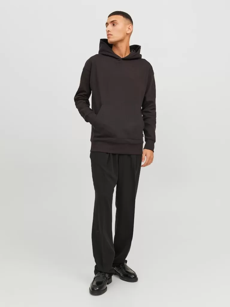 JACK&JONES SANCHEZ RELAXED FIT HOODIE Chocolate Torte-Men Sweatshirts &Hoodies